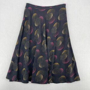 Vintage Jones New York 100% Silk Midi Skirt Bias Cut Floral Jacquard Print 6 Y2K